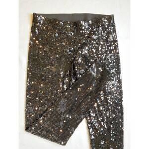 Express Sequin Leggings Black Size Medium Glam Festival Holiday‎ Maximalist